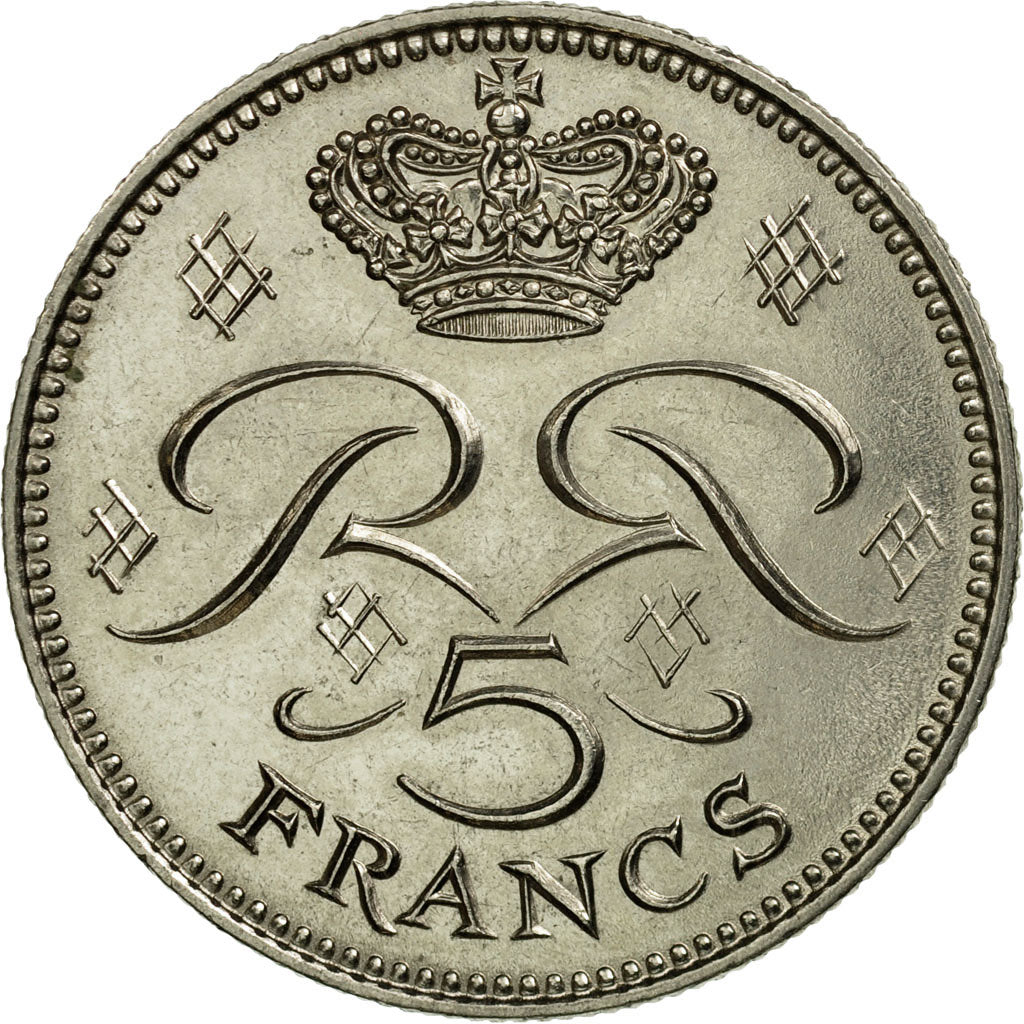Munten, Monaco, Rainier III, 5 Francs, 1971, PR, Copper-nickel, KM:150