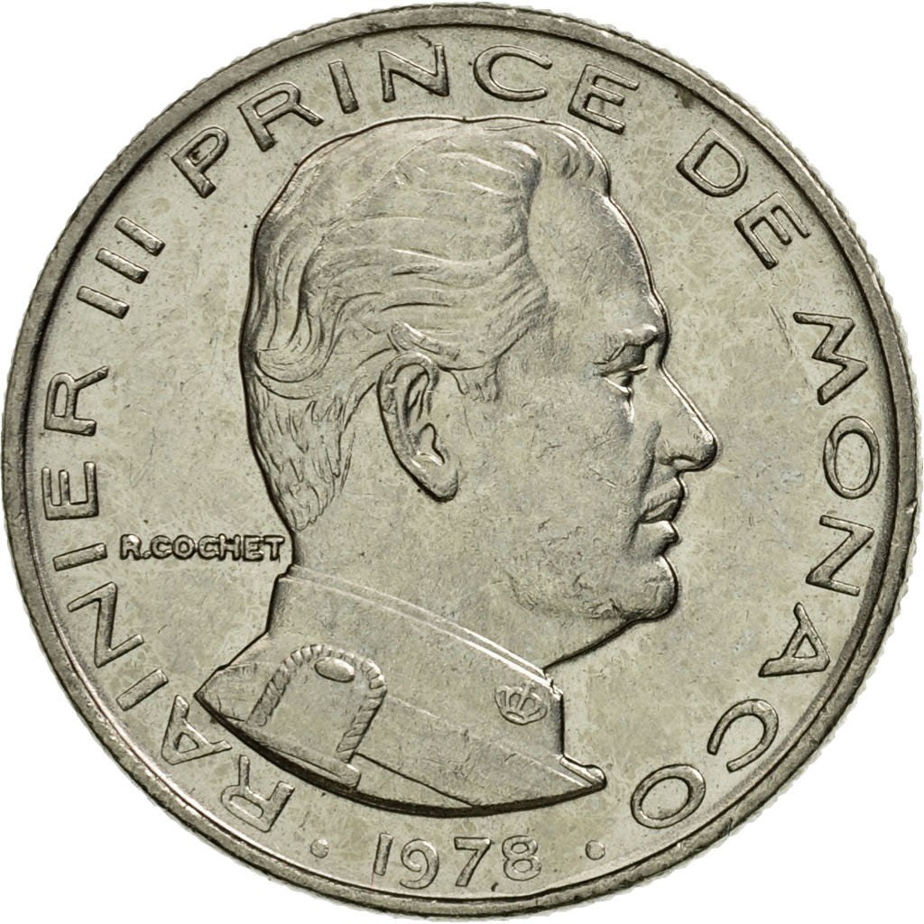 Münze, Monaco, Rainier III, 1/2 Franc, 1978, SS+, Nickel, KM:145, Gadoury:MC