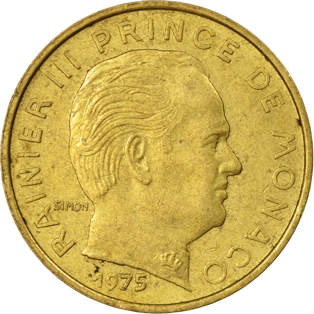 Münze, Monaco, Rainier III, 10 Centimes, 1975, SS, Aluminum-Bronze, KM:142