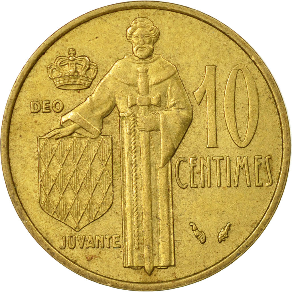 Münze, Monaco, Rainier III, 10 Centimes, 1975, SS, Aluminum-Bronze, KM:142