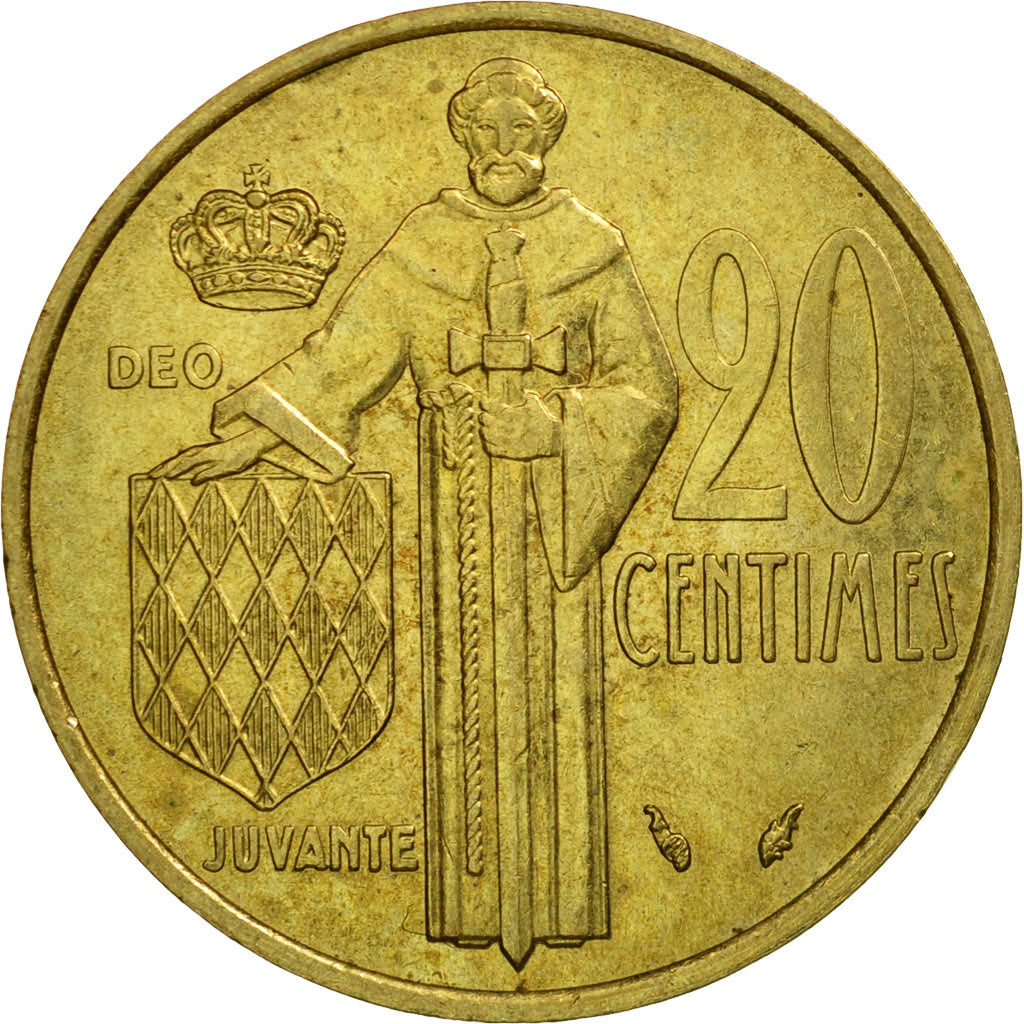 Moneta, Monaco, Rainier III, 20 Centimes, 1978, EF(40-45), Aluminium-Brąz