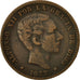 Monnaie, Espagne, Alfonso XII, 10 Centimos, 1877, Madrid, TTB, Bronze, KM:675