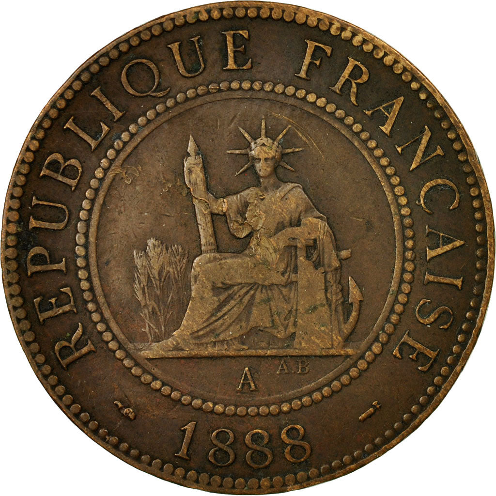 Coin, FRENCH INDO-CHINA, Cent, 1888, Paris, EF(40-45), Bronze, KM:1