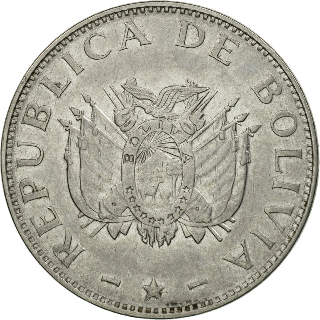 Coin, Bolivia, Boliviano, 1997, EF(40-45), Stainless Steel, KM:205