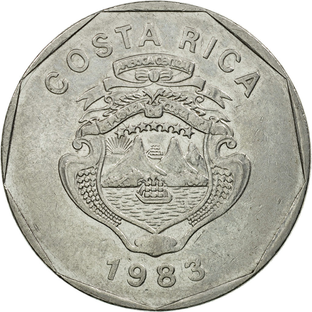 Coin, Costa Rica, 20 Colones, 1983, EF(40-45), Stainless Steel, KM:216.1
