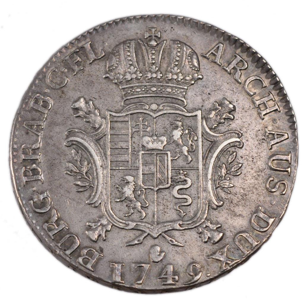 Belgium, Ducaton, 1749, KM #8, AU(50-53), Silver, 33.20
