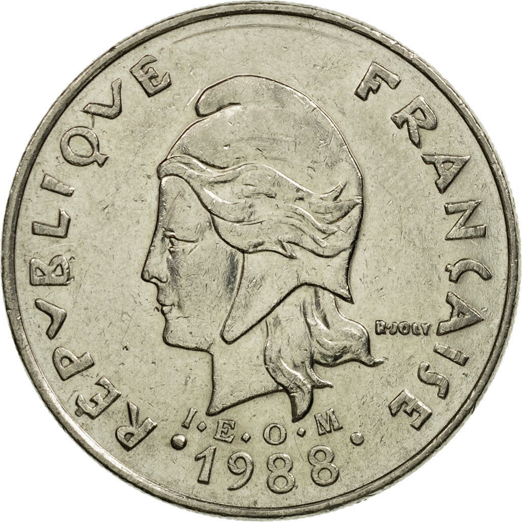 Coin, French Polynesia, 20 Francs, 1988, Paris, EF(40-45), Nickel, KM:9