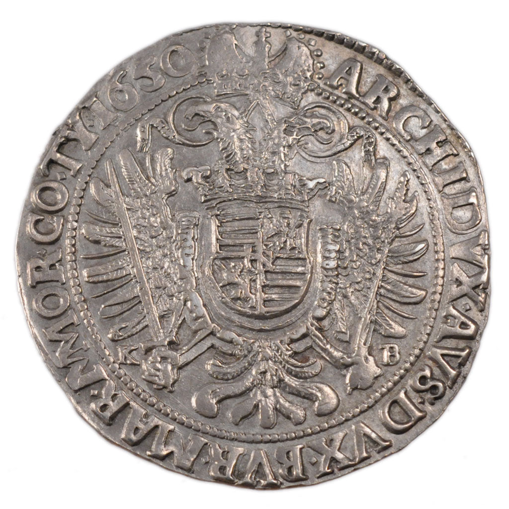 HUNGARY, Thaler, 1650, Kremnitz, KM #107, MS(60-62), Silver, 28.50