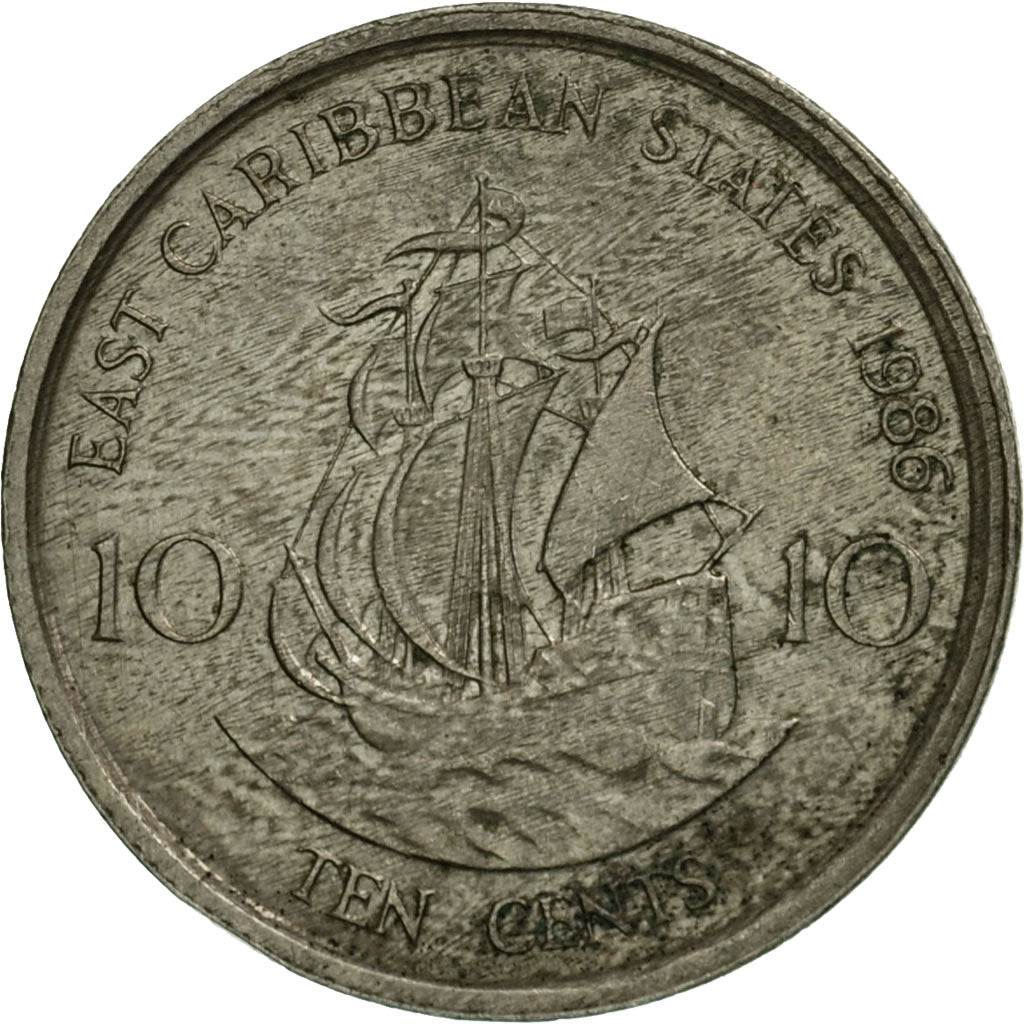 Moneta, Państwa Wschodnich Karaibów, Elizabeth II, 10 Cents, 1986, EF(40-45)