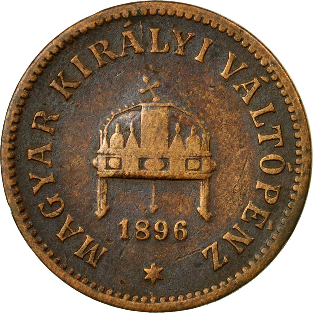 Moneda, Hungría, Franz Joseph I, 2 Filler, 1896, Kormoczbanya, MBC, Bronce