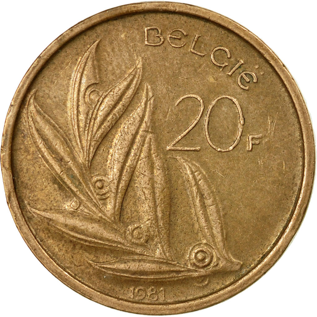 Coin, Belgium, 20 Francs, 20 Frank, 1981, VF(30-35), Nickel-Bronze, KM:160