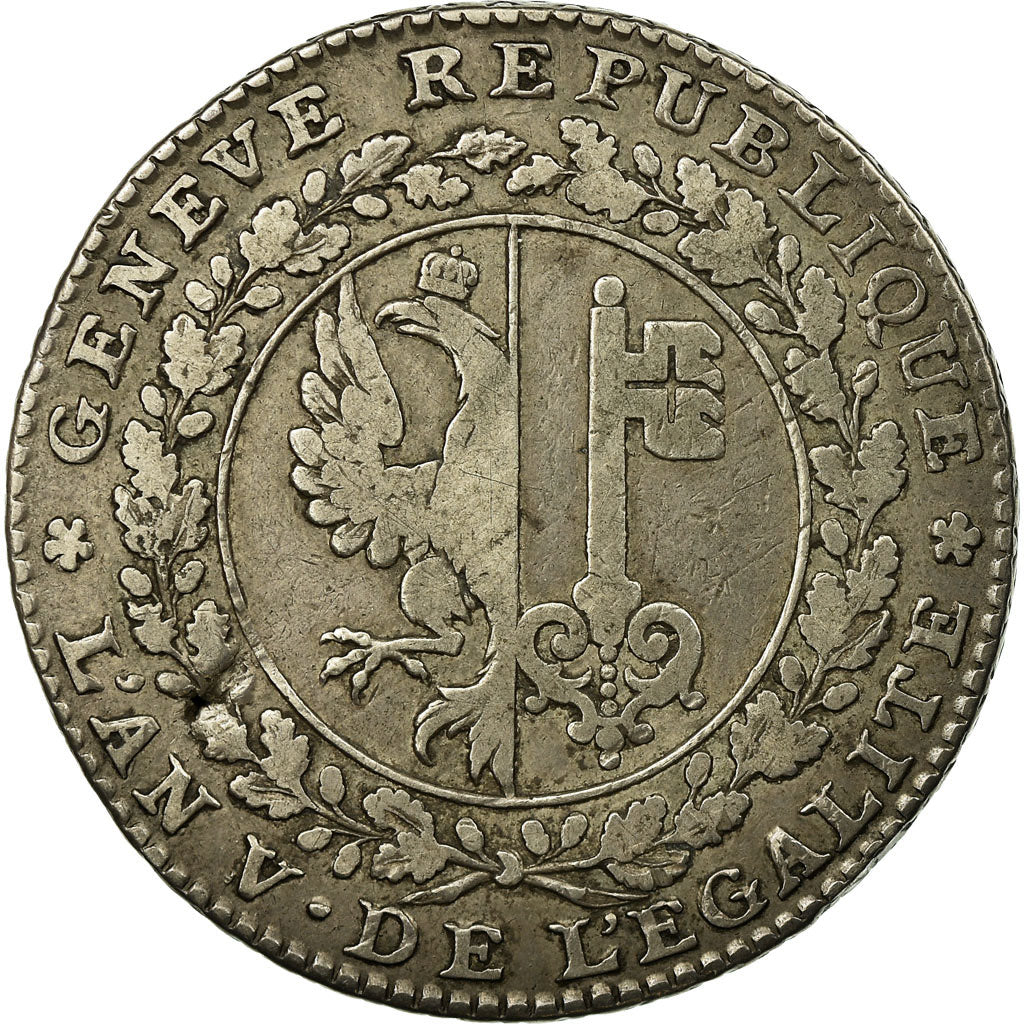 Coin, SWISS CANTONS, GENEVA, Xii Florins / Ix Sols, 1796, EF(40-45), Silver
