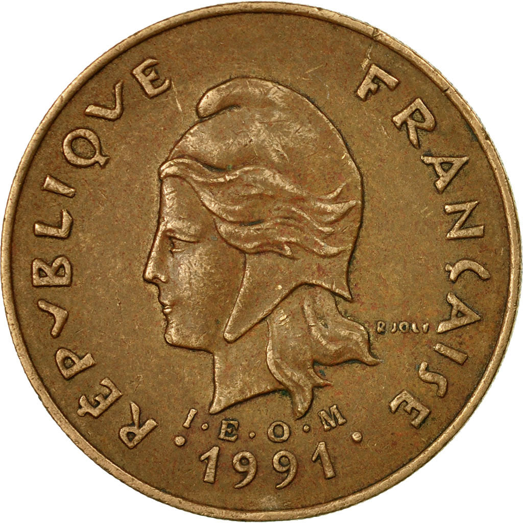 Coin, New Caledonia, 100 Francs, 1991, Paris, EF(40-45), Nickel-Bronze, KM:15