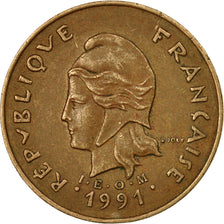 Coin, New Caledonia, 100 Francs, 1991, Paris, EF(40-45), Nickel-Bronze, KM:15