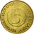 Moneta, Słowenia, 5 Tolarjev, 2000, EF(40-45), Mosiądz niklowy, KM:6