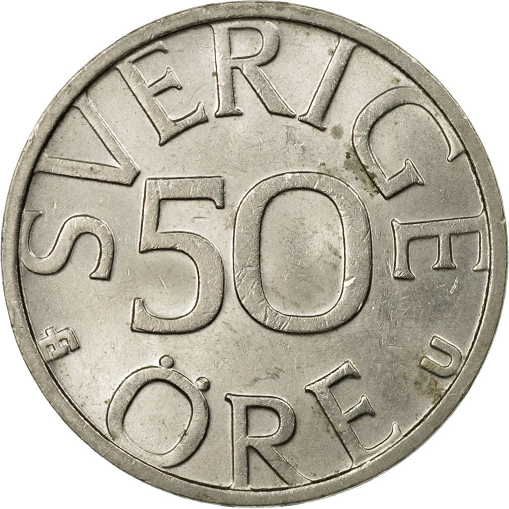 Coin, Sweden, Carl XVI Gustaf, 50 Öre, 1985, VF(30-35), Copper-nickel, KM:855