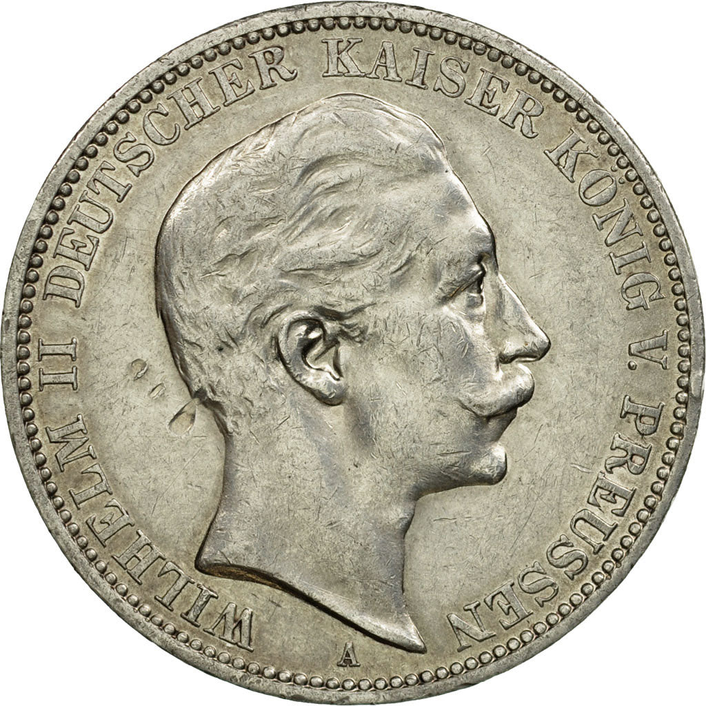 Moneta, Stati tedeschi, PRUSSIA, Wilhelm II, 3 Mark, 1911, Berlin, MB+, Argento