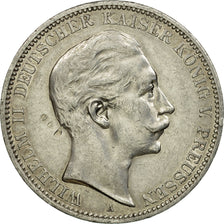 Moneta, Stati tedeschi, PRUSSIA, Wilhelm II, 3 Mark, 1911, Berlin, MB+, Argento