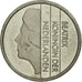 Coin, Netherlands, Beatrix, 25 Cents, 1990, EF(40-45), Nickel, KM:204