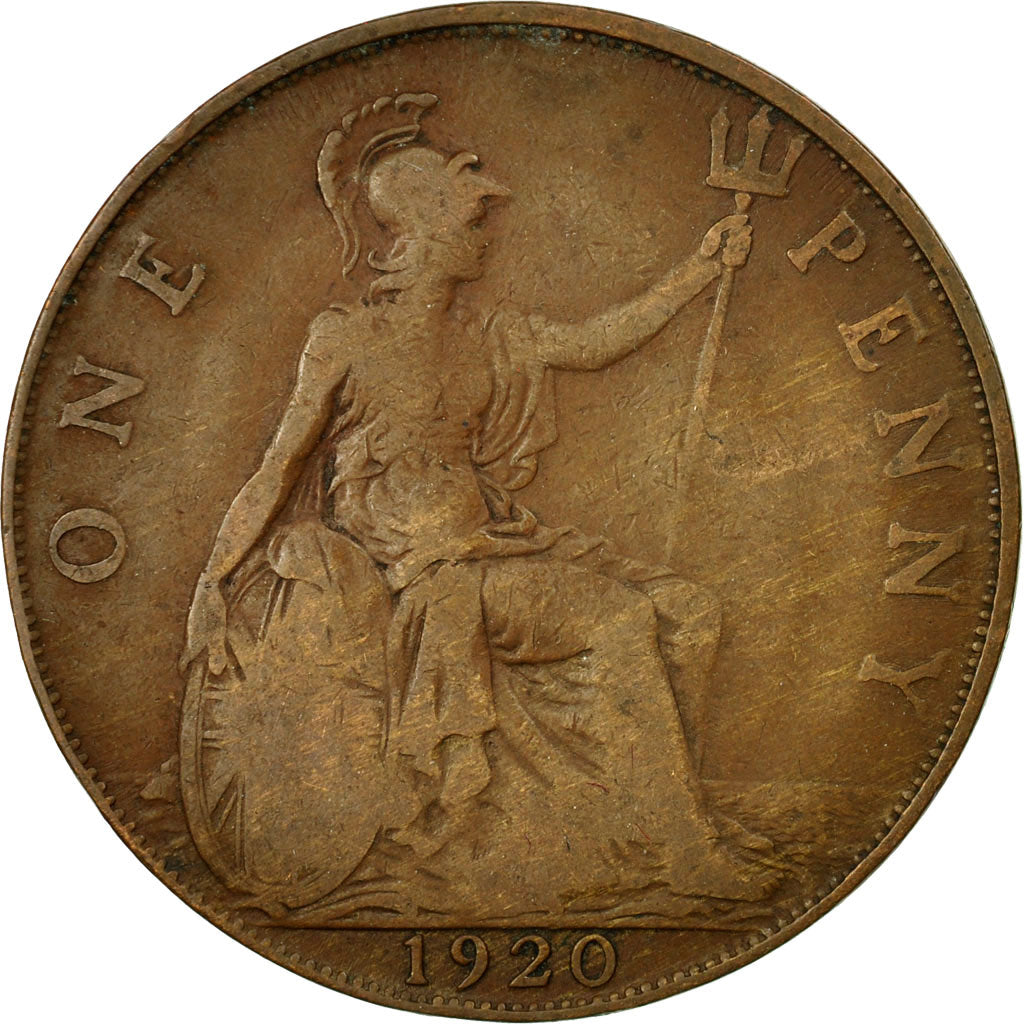 Coin, Great Britain, George V, Penny, 1920, EF(40-45), Bronze, KM:810