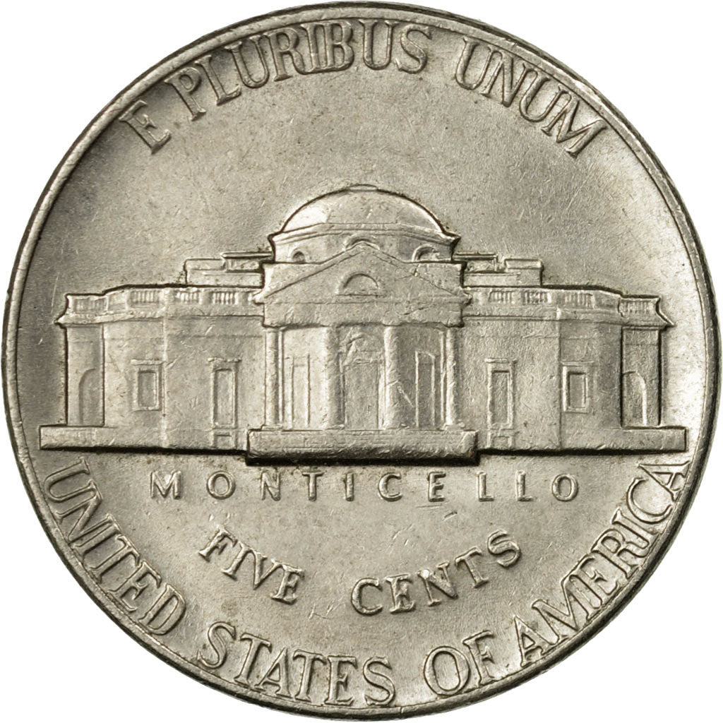 Coin, United States, Jefferson Nickel, 5 Cents, 1974, U.S. Mint, Denver