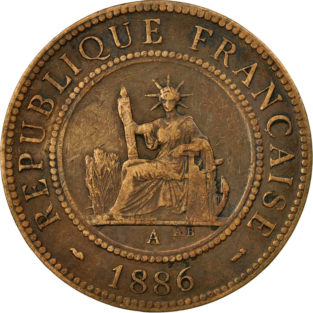 Coin, FRENCH INDO-CHINA, Cent, 1886, Paris, EF(40-45), Bronze, KM:1
