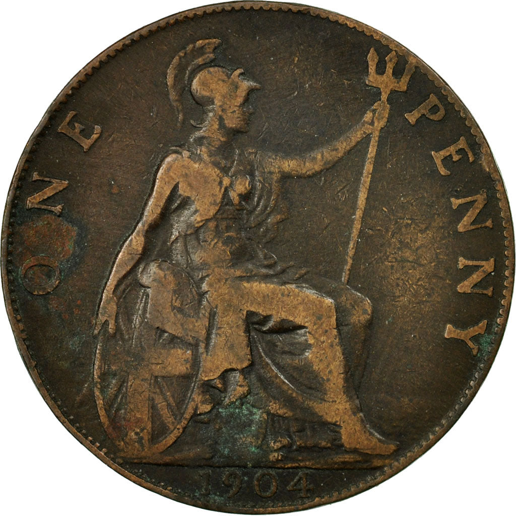 Coin, Great Britain, Edward VII, Penny, 1904, EF(40-45), Bronze, KM:794.2