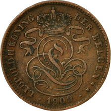 Coin, Belgium, 2 Centimes, 1909, EF(40-45), Copper, KM:36