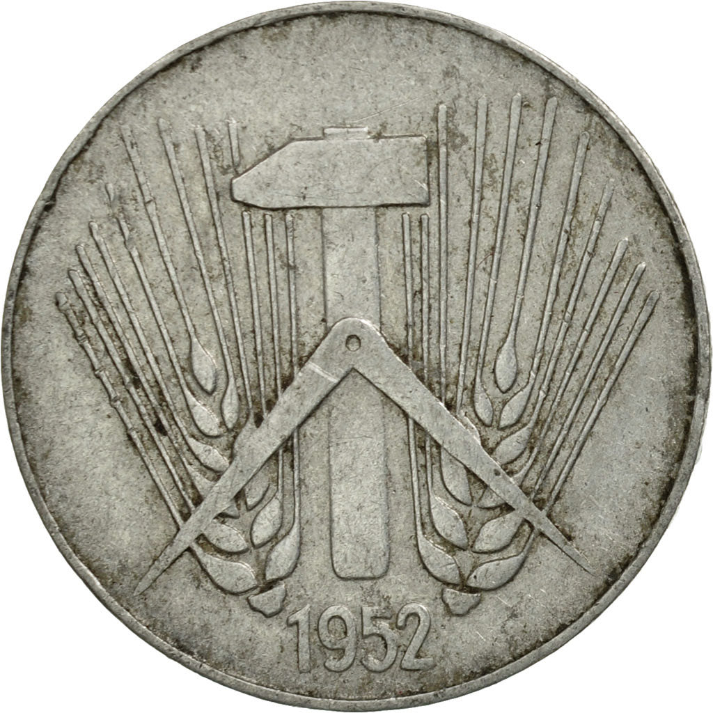 Coin, GERMAN-DEMOCRATIC REPUBLIC, 10 Pfennig, 1952, Muldenhütten, EF(40-45)