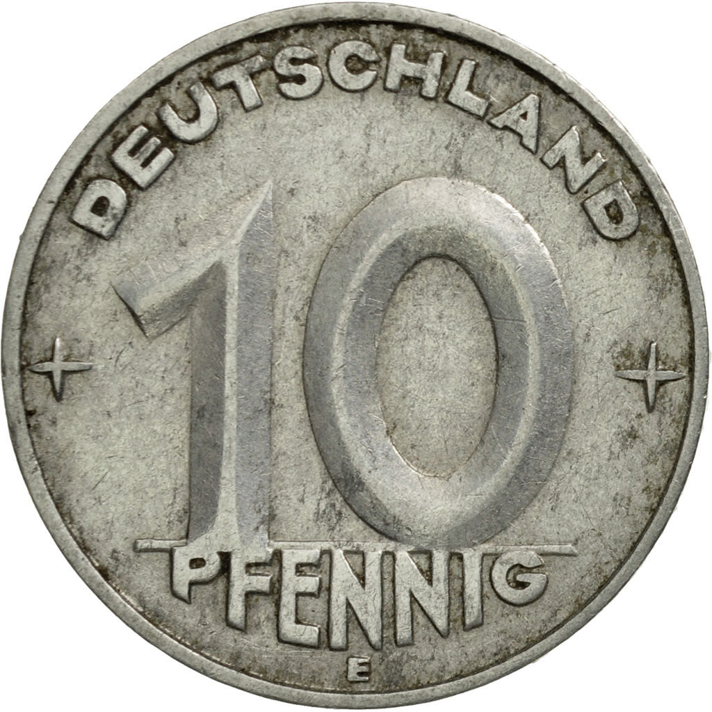 Coin, GERMAN-DEMOCRATIC REPUBLIC, 10 Pfennig, 1952, Muldenhütten, EF(40-45)