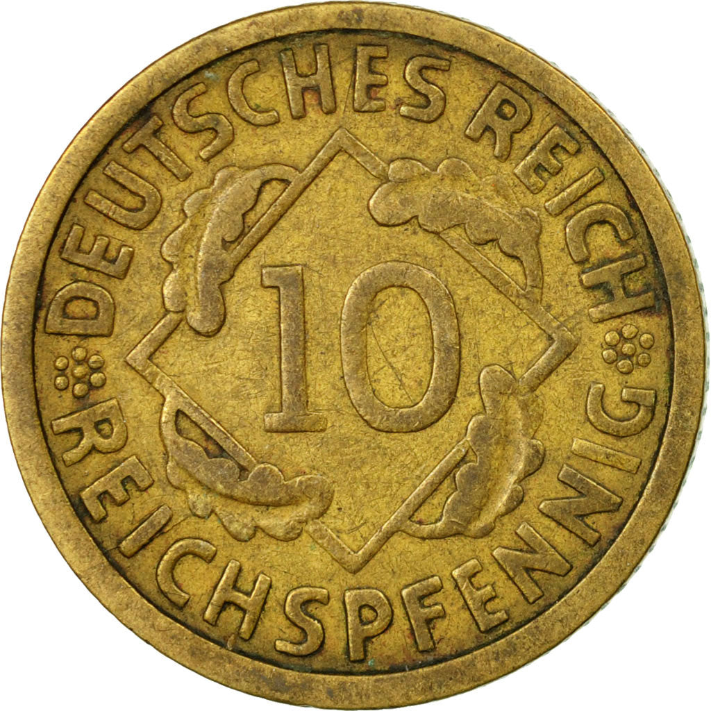 Moneta, NIEMCY, REP. WEIMARSKA, 10 Reichspfennig, 1925, Muldenhütten