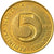 Moneta, Słowenia, 5 Tolarjev, 1998, AU(50-53), Mosiądz niklowy, KM:6