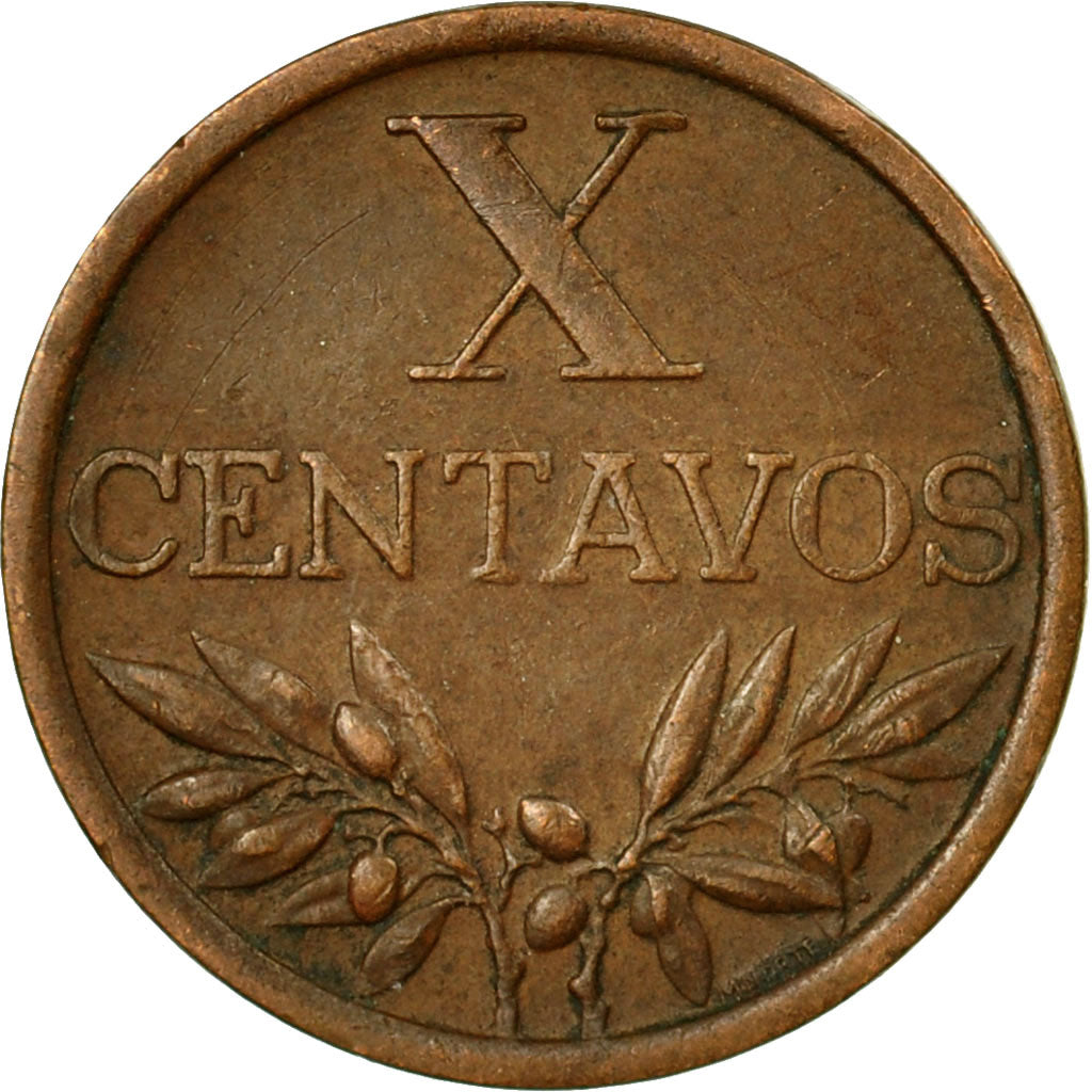 Coin, Portugal, 10 Centavos, 1968, VF(30-35), Bronze, KM:583