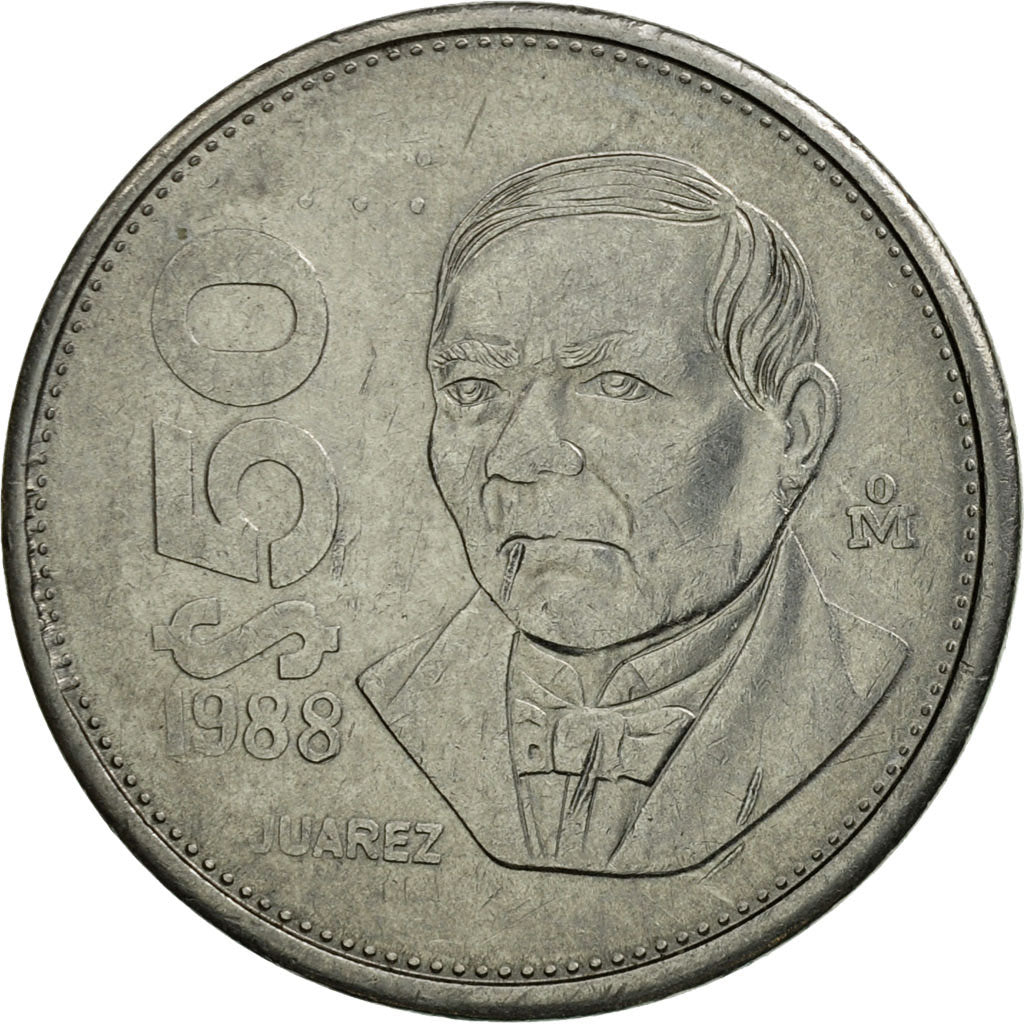 Münze, Mexiko, 50 Pesos, 1988, Mexico City, SS, Stainless Steel, KM:495a