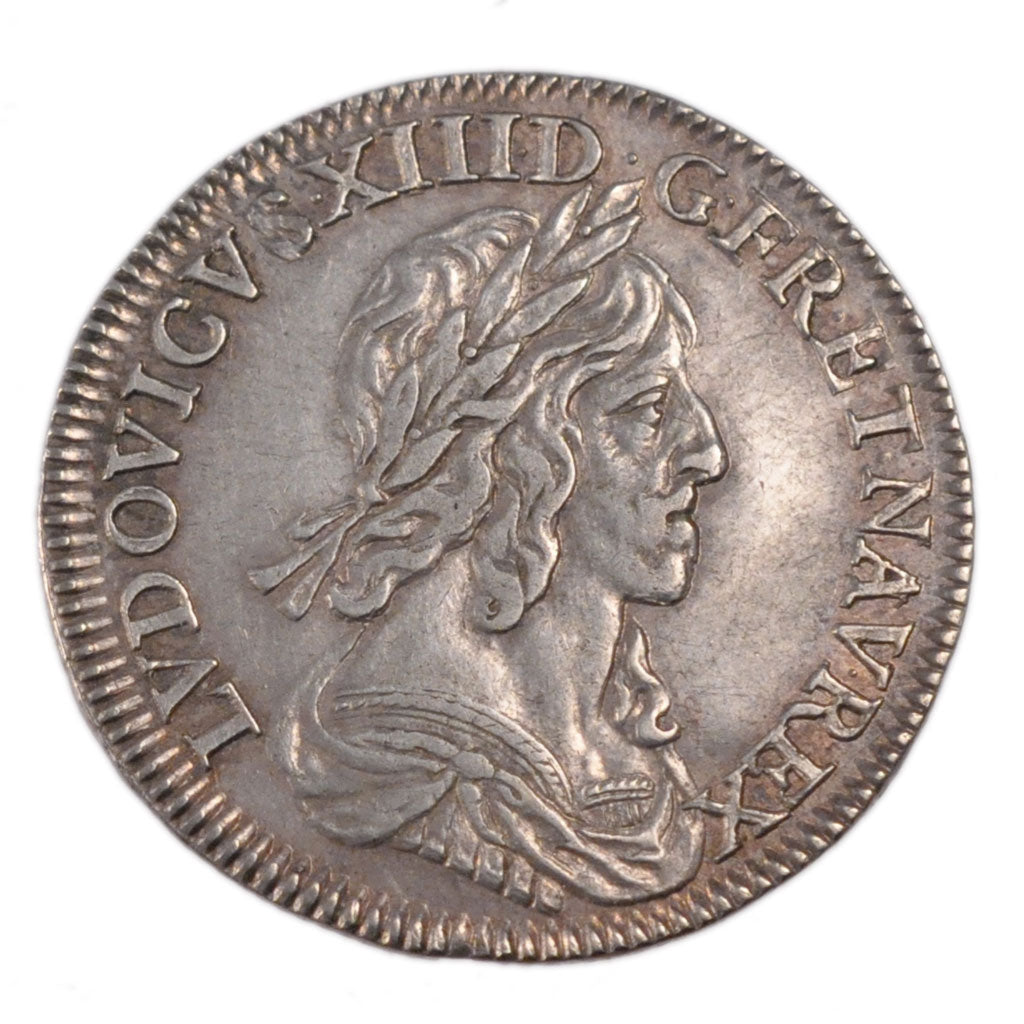 FRANCE, 1/4 Écu 2e poinçon de Warin, buste drapé et cuirassé, 1/4 ECU, 1642, Par