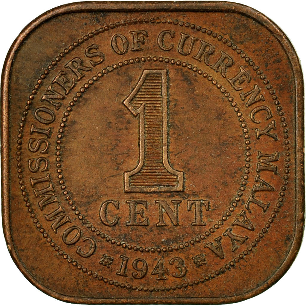 Moneta, Malesia, Cent, 1943, BB, Bronzo, KM:6