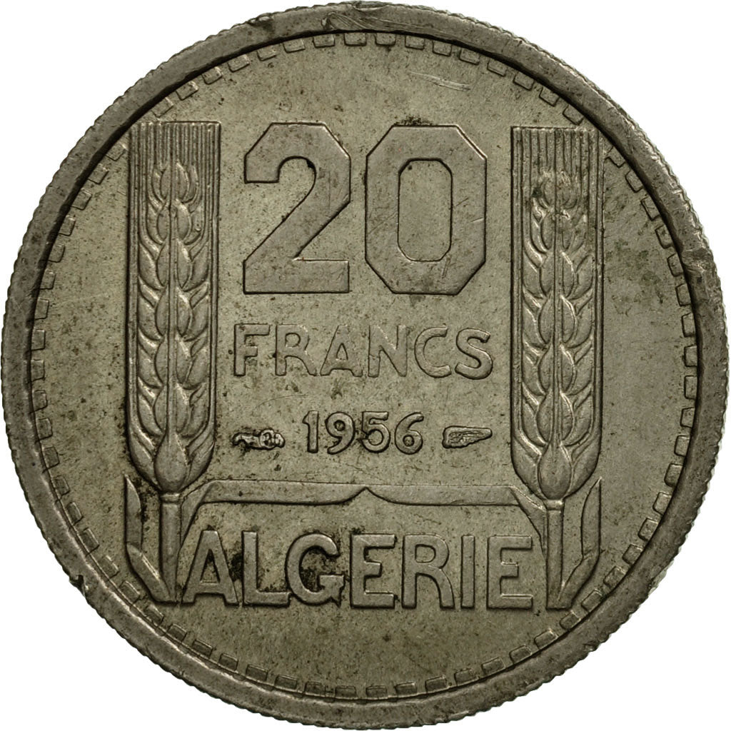Coin, Algeria, 20 Francs, 1956, Paris, VF(30-35), Copper-nickel, KM:91