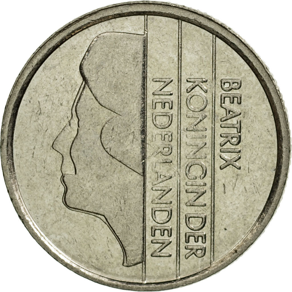 Coin, Netherlands, Beatrix, 25 Cents, 1992, AU(50-53), Nickel, KM:204