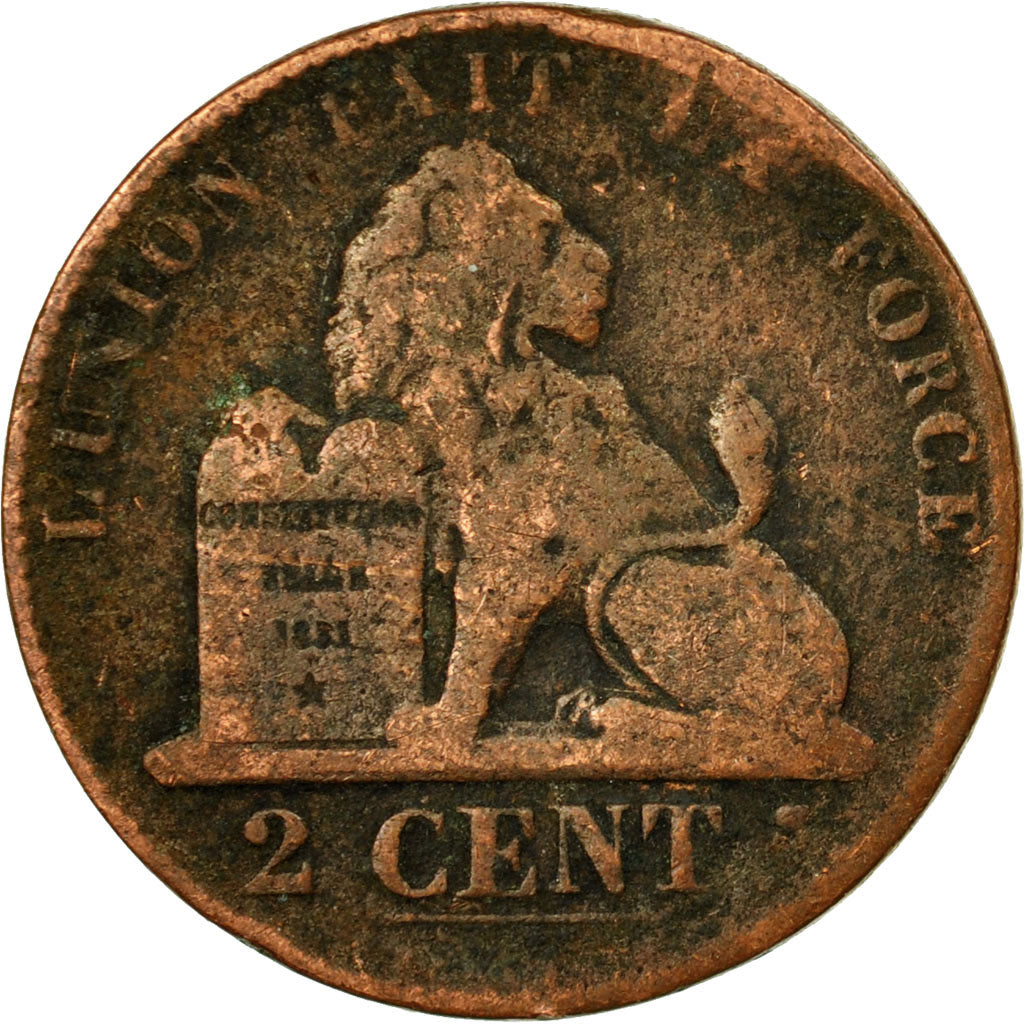 Coin, Belgium, Leopold I, 2 Centimes, 1861, EF(40-45), Copper, KM:4.2