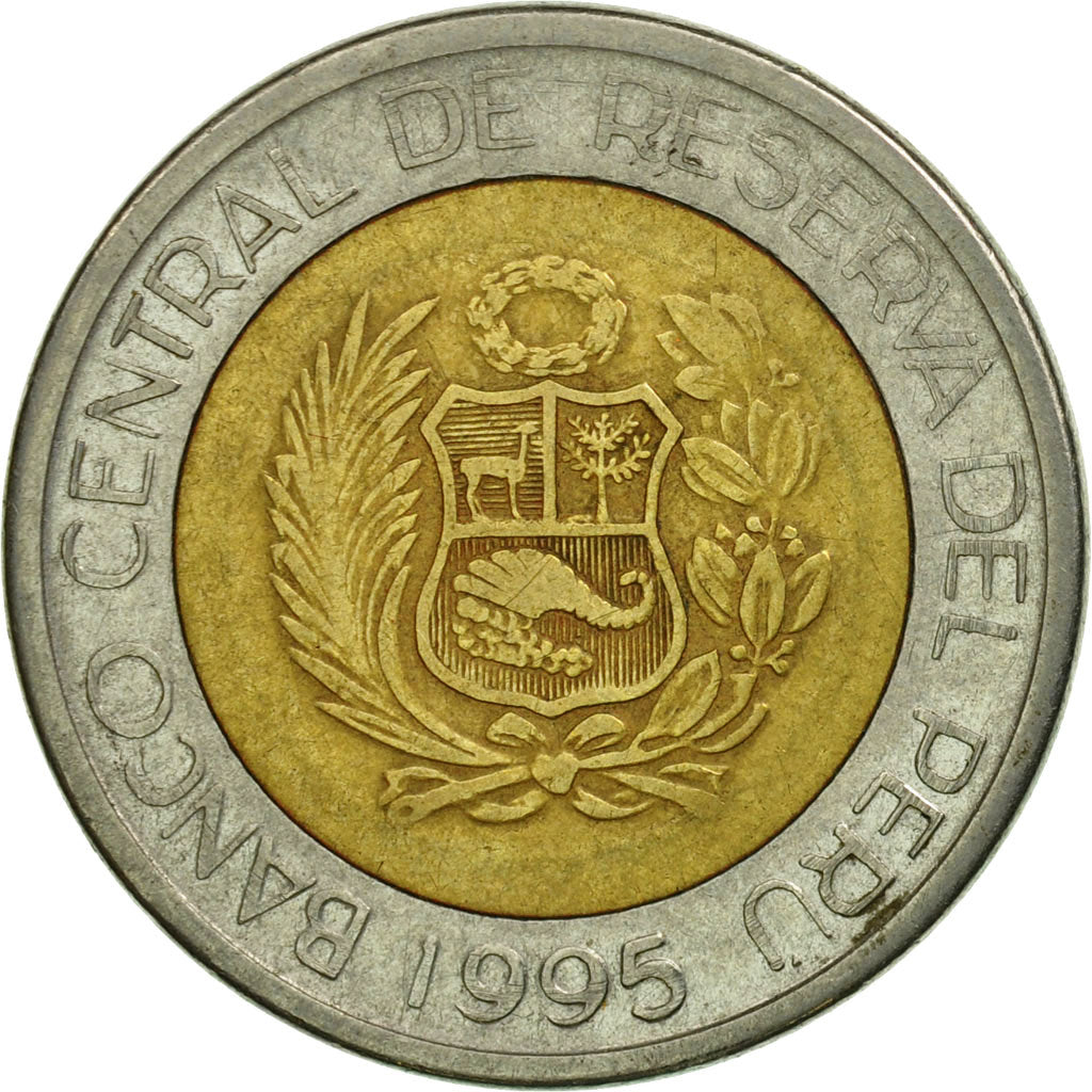Coin, Peru, 5 Nuevos Soles, 1995, Lima, EF(40-45), Bi-Metallic, KM:316