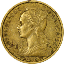 Coin, Réunion, 10 Francs, 1955, EF(40-45), Aluminum-Bronze, KM:10