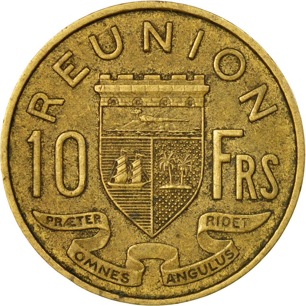 Coin, Réunion, 10 Francs, 1955, EF(40-45), Aluminum-Bronze, KM:10
