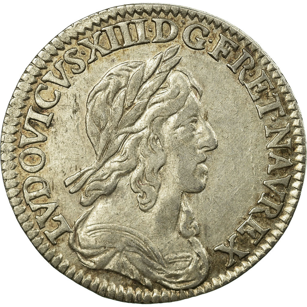 Moneta, Francia, Louis XIII, 1/12 Écu, 2e poinçon de Warin, buste drapé et