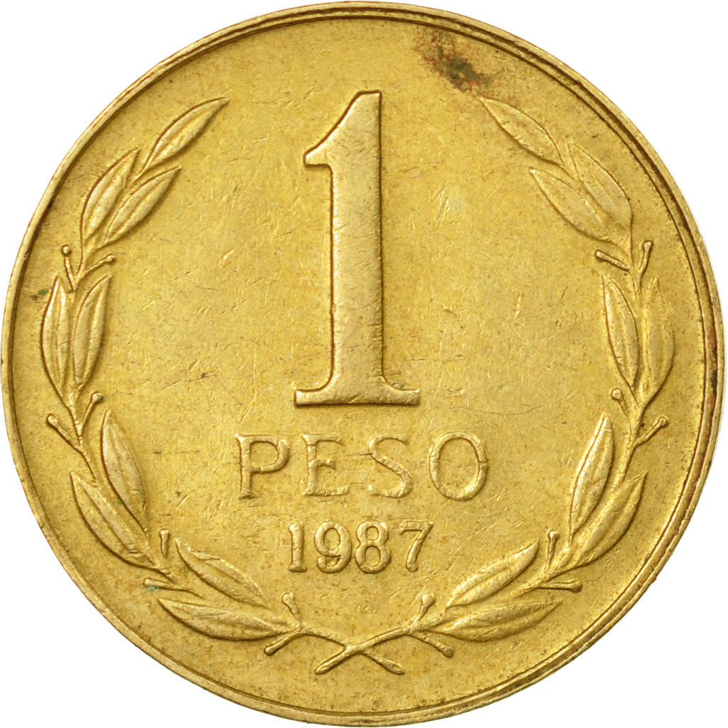 Coin, Chile, Peso, 1987, EF(40-45), Aluminum-Bronze, KM:216.1