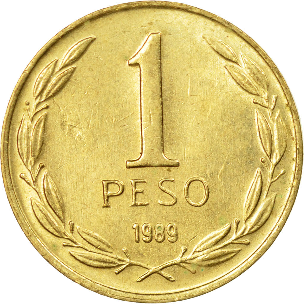 Münze, Chile, Peso, 1989, SS, Aluminum-Bronze, KM:216.2