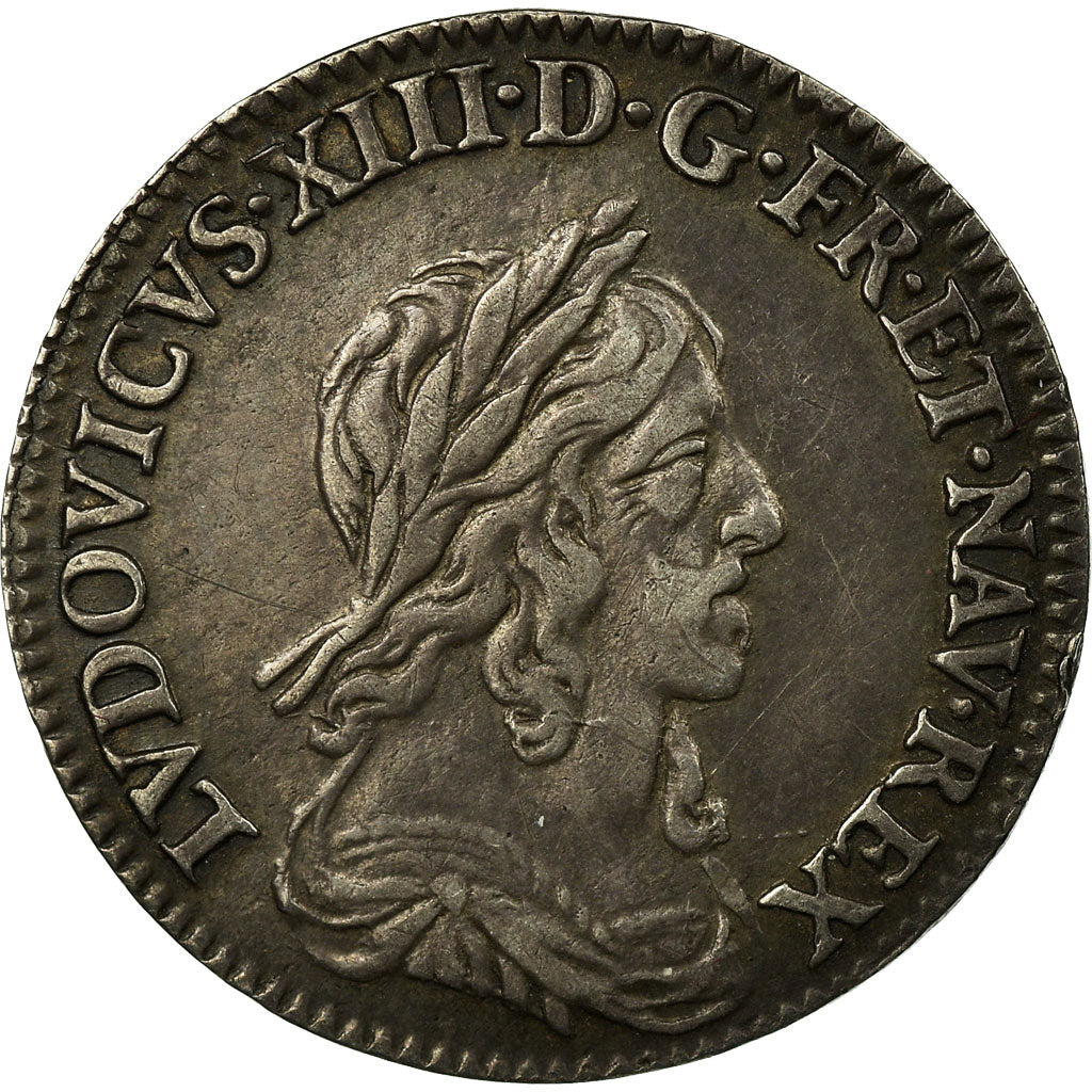 Münze, Frankreich, Louis XIII, 1/12 Écu, 2e poinçon de Warin, buste drapé et