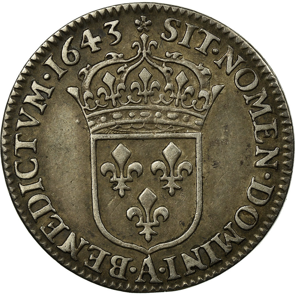 Münze, Frankreich, Louis XIII, 1/12 Écu, 2e poinçon de Warin, buste drapé et