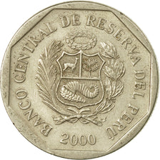 Moneda, Perú, 50 Centimos, 2000, Lima, MBC, Cobre - níquel - cinc, KM:307.3