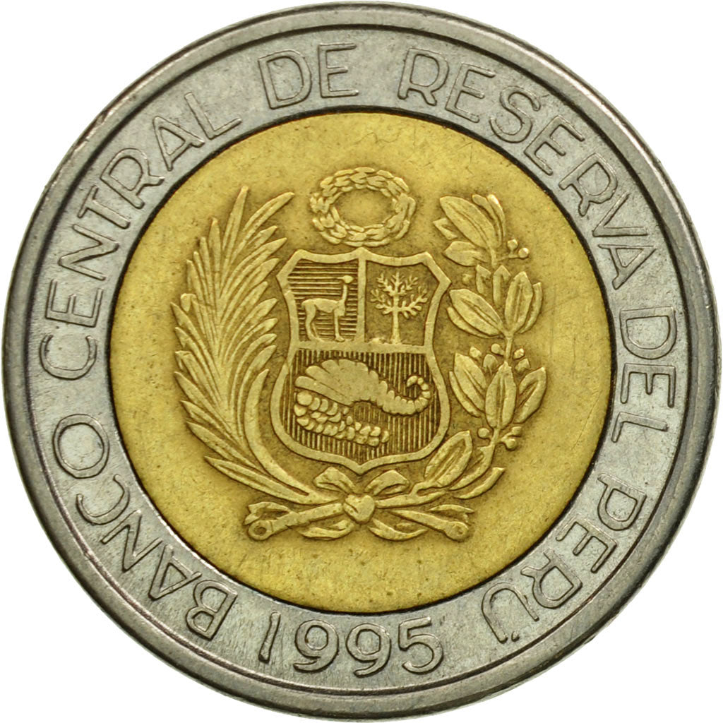 Coin, Peru, 2 Nuevos Soles, 1995, Lima, EF(40-45), Bi-Metallic, KM:313
