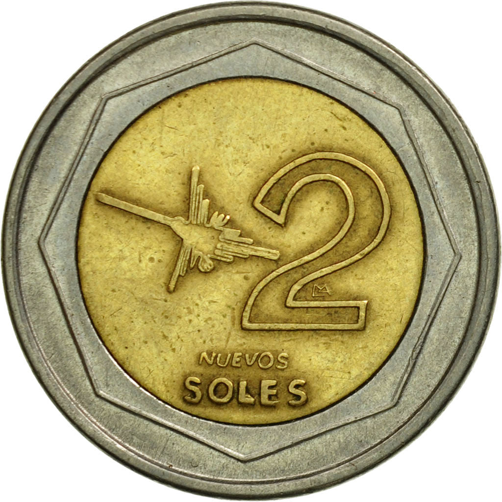 Coin, Peru, 2 Nuevos Soles, 1995, Lima, EF(40-45), Bi-Metallic, KM:313
